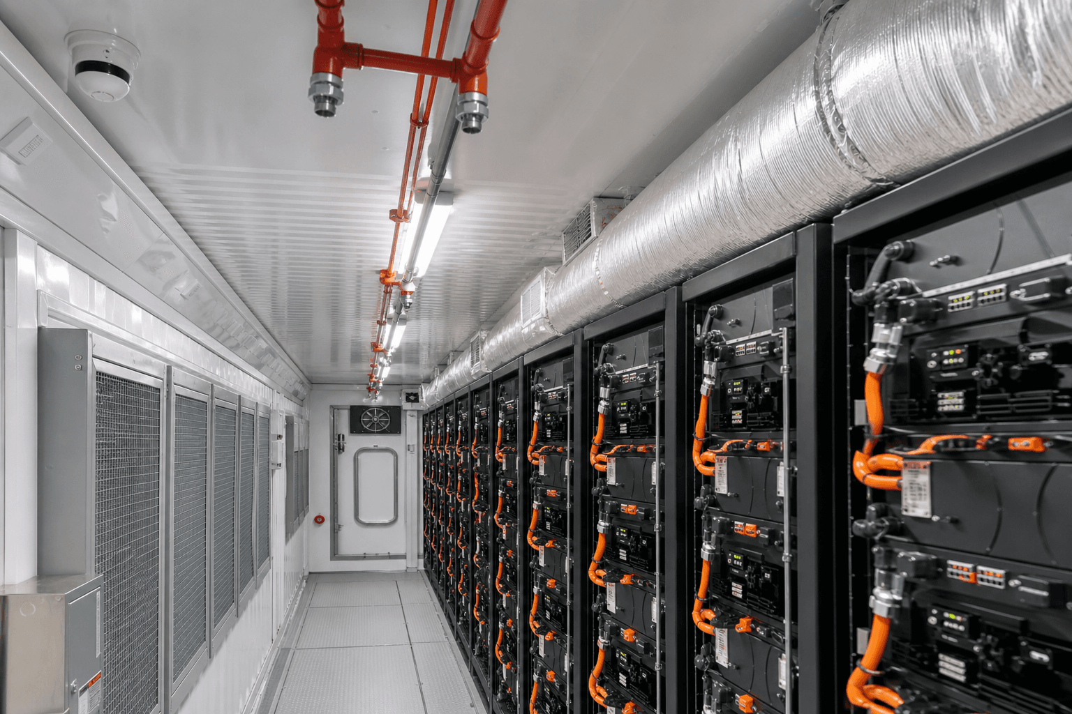 Fire detection and thermal management inside a BESS container